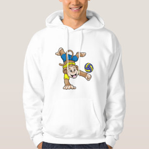 aap bij sport met volleybal hoodie
