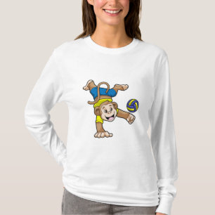 aap bij sport met volleybal t-shirt