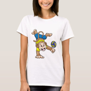 aap bij sport met volleybal t-shirt