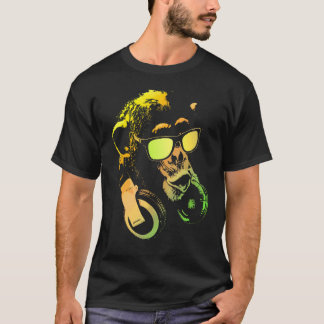 Aap Chimpansee Met Zonnebril En Hoofdtelefoon T-shirt