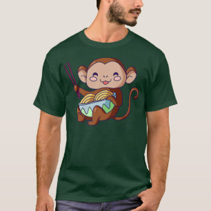 aap die ramen Kawaii Anime Japanse noedels eet T-shirt