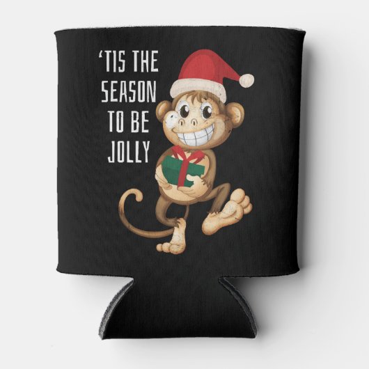 Aap Dier Kerstmis Blikjeskoeler (Voorkant)