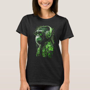 Aap DJ met hoofdtelefoon en zonnebril 1 T-shirt