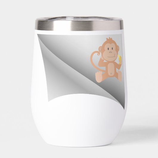 Aap eet banaan onder de pleister (Achterkant)