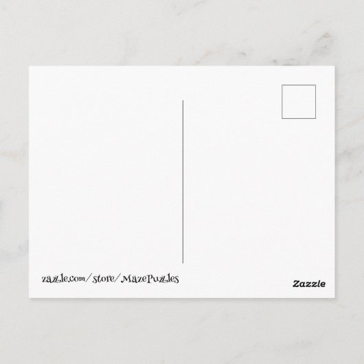 Aap en bananen doolhof verjaardagskaart briefkaart (Achterkant)