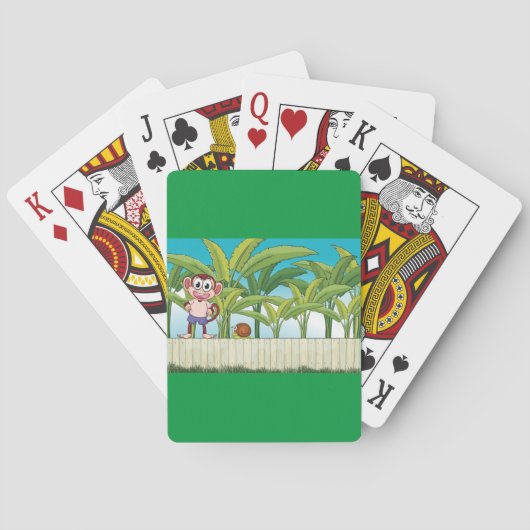 Aap en slak in een tropisch Oerwoud Pokerkaarten (Achterkant)