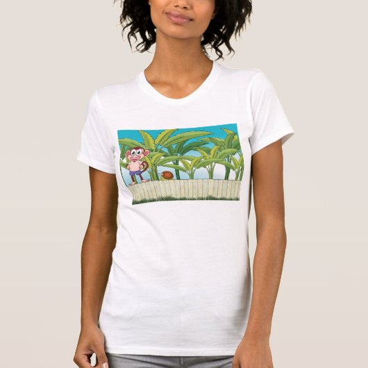Aap en slak in een tropisch Oerwoud T-shirt (Voorkant)
