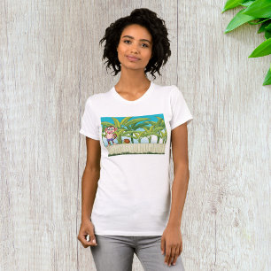 Aap en slak in tropisch junglescene t-shirt