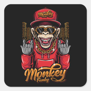 Aap funky vierkante sticker