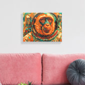 Aap ging naar de hemel canvas afdruk (Insitu (Woonkamer))