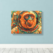 Aap ging naar de hemel canvas afdruk (Insitu (Houten vloer))