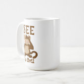 Aap Grappig Zie Geen Kwaad Koffiemok (Voorkant links)