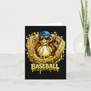 Aap Grappige Dieren Honkbal Ijs Druppel Cool Kaart