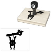 aap hangende groene boom 	rubberstempel (Gestempeld)