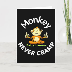 Aap heeft nooit kramp eet een banaan Raglan honkba Kaart