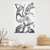  aap-illustratie - 1800 apen poster (Keuken)