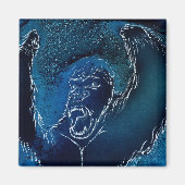 Aap in Azure Blue Magneet (Voorkant)