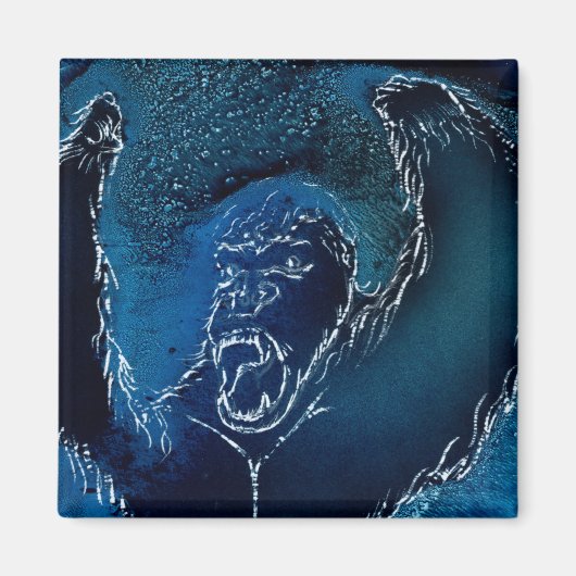 Aap in Azure Blue Magneet (Voorkant)