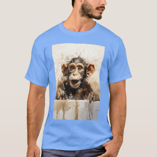 Aap in badkuip Grappige dier kunst familie T-shirt