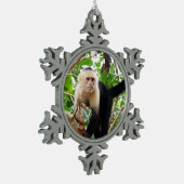 aap in Costa Rica Tin Sneeuwvlok Ornament (Links)