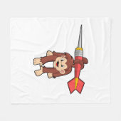 aap in Darts met Dart Fleece Deken (Voorkant (Horizontaal))