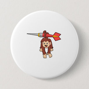 aap in Darts met Dart Ronde Button 7,6 Cm
