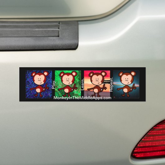 aap in de Bumpersticker Midden-Apps (Op auto)