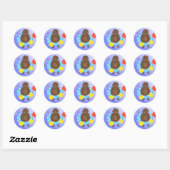 aap in de pools ronde sticker (Vel)