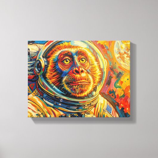 AAP IN DE RUIMTE 7 CANVAS AFDRUK (Voorkant)