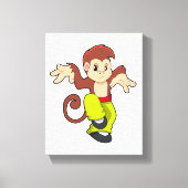 aap in de vechtsport Kungfu Canvas Afdruk (Voorkant)