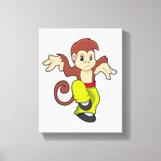 aap in de vechtsport Kungfu Canvas Afdruk (Voorkant)