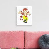 aap in de vechtsport Kungfu Canvas Afdruk (Insitu (Woonkamer))