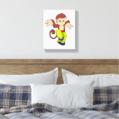 aap in de vechtsport Kungfu Canvas Afdruk (Insitu (Slaapkamer))