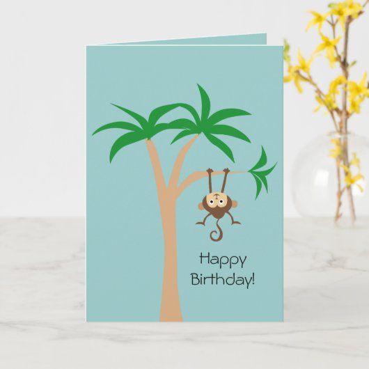 Aap in een Boom Kaart (Gele Bloem)