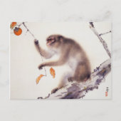 aap in een Persimmon-boom Briefkaart (Voorkant)