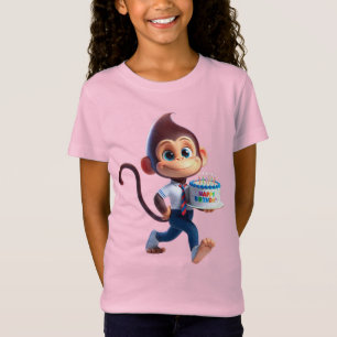 Aap in een wit overhemd en stropdas, Gefeliciteerd T-shirt