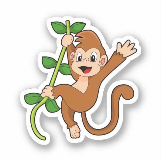 aap in het Oerwoud Sticker (Voorkant)