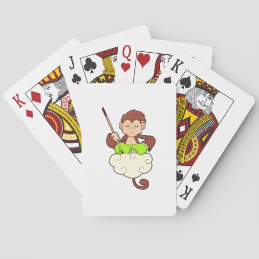 aap in kruislegge op wolken pokerkaarten (Achterkant)