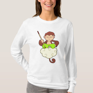 aap in kruislegge op wolken t-shirt