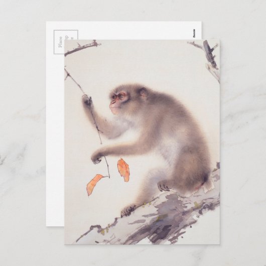 Aap Japans schilderij Chinese Zodiac Verjaardag P Feestdagenkaart (Voorkant / Achterkant)