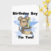 Aap Jongen 2e Verjaardag Tshirts en geschenken Kaart (Gele Bloem)