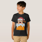 Aap Kerstmis Kerstman hoed T-shirt (Voorkant volledig)