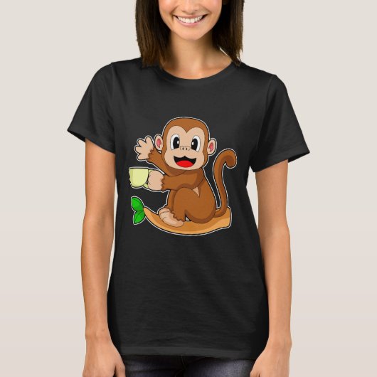 Aap koffiekopje t-shirt (Voorkant)