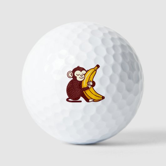 Aap Liefde Banaan Golfballen (Voorkant)