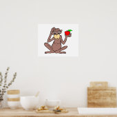 aap met Apple Poster (Keuken)