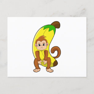 Aap met banaan briefkaart