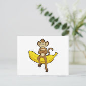 Aap met banaan briefkaart (Staand voorkant)