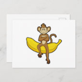 Aap met banaan briefkaart (Voorkant / Achterkant)