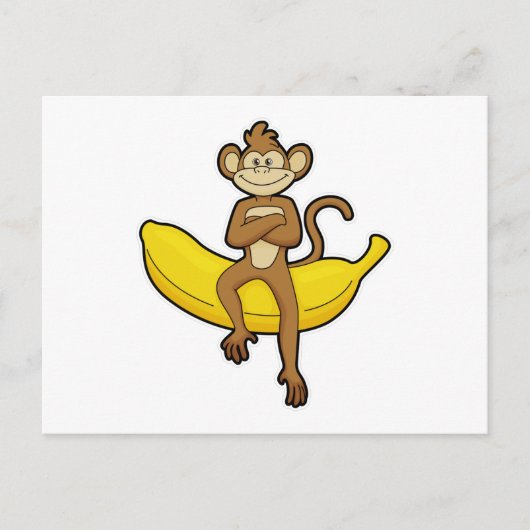 Aap met banaan briefkaart (Voorkant)