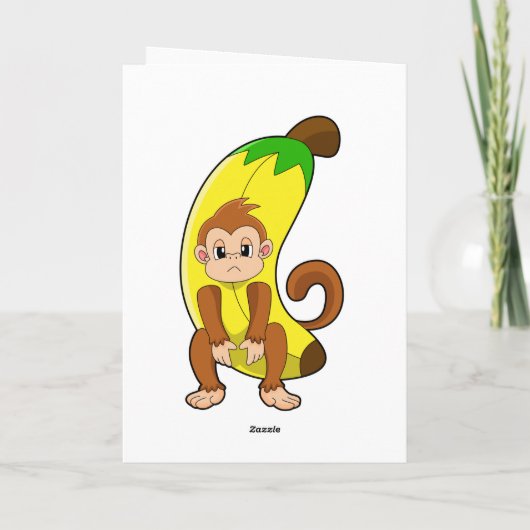 Aap met banaan kaart (Achterkant)